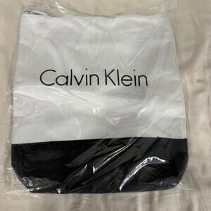 Calvin Klein White Black Tote Bag 15x15